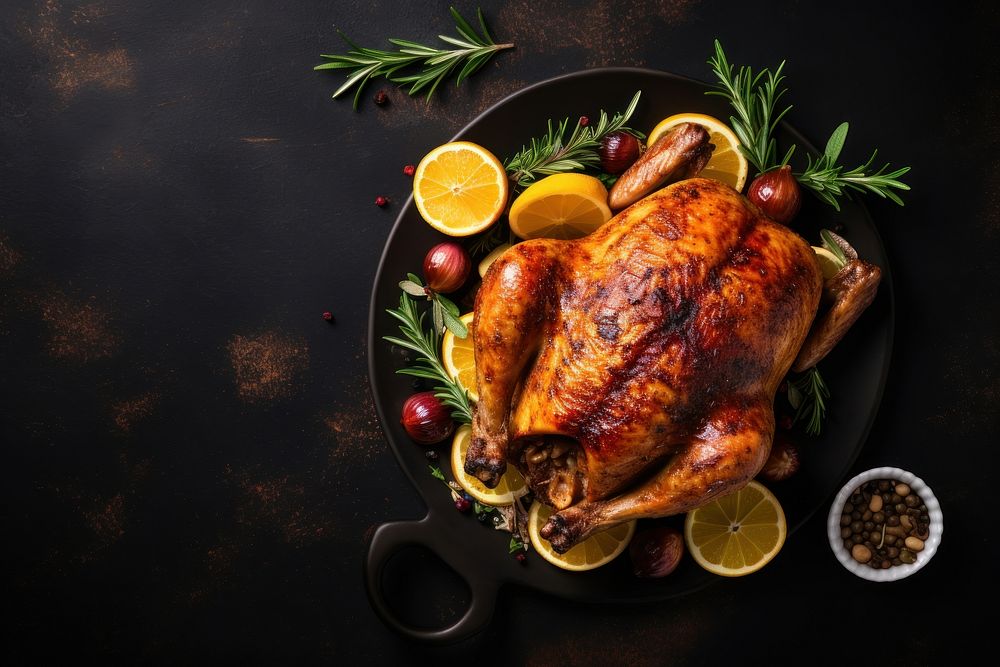 Roasted chicken food thanksgiving dinner meat. AI generated Image by rawpixel.