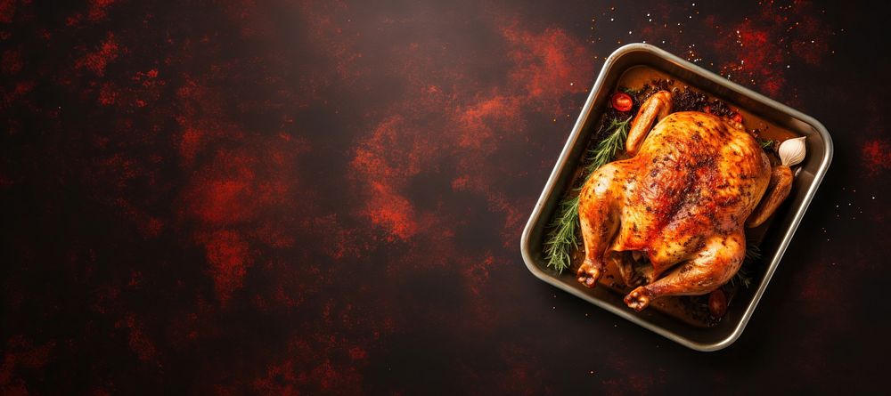 Roasted chicken food dinner meat meal. AI generated Image by rawpixel.