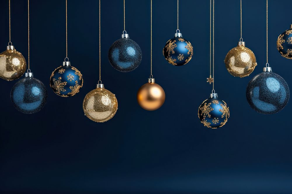 Ball decoratoin christmas hanging blue. AI generated Image by rawpixel.