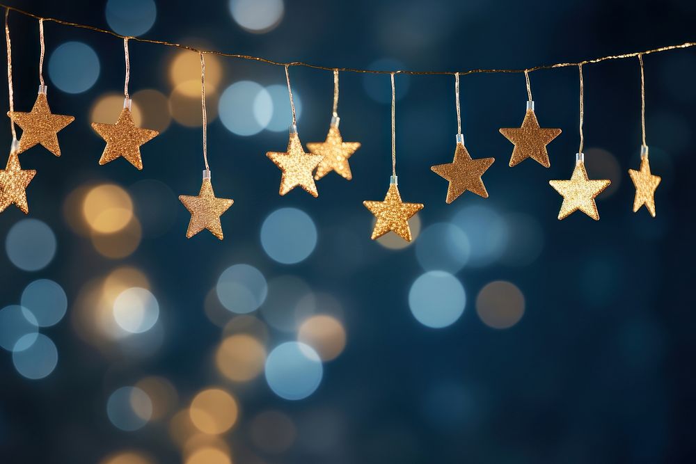 Gold star light backgrounds christmas lighting. AI generated Image by rawpixel.