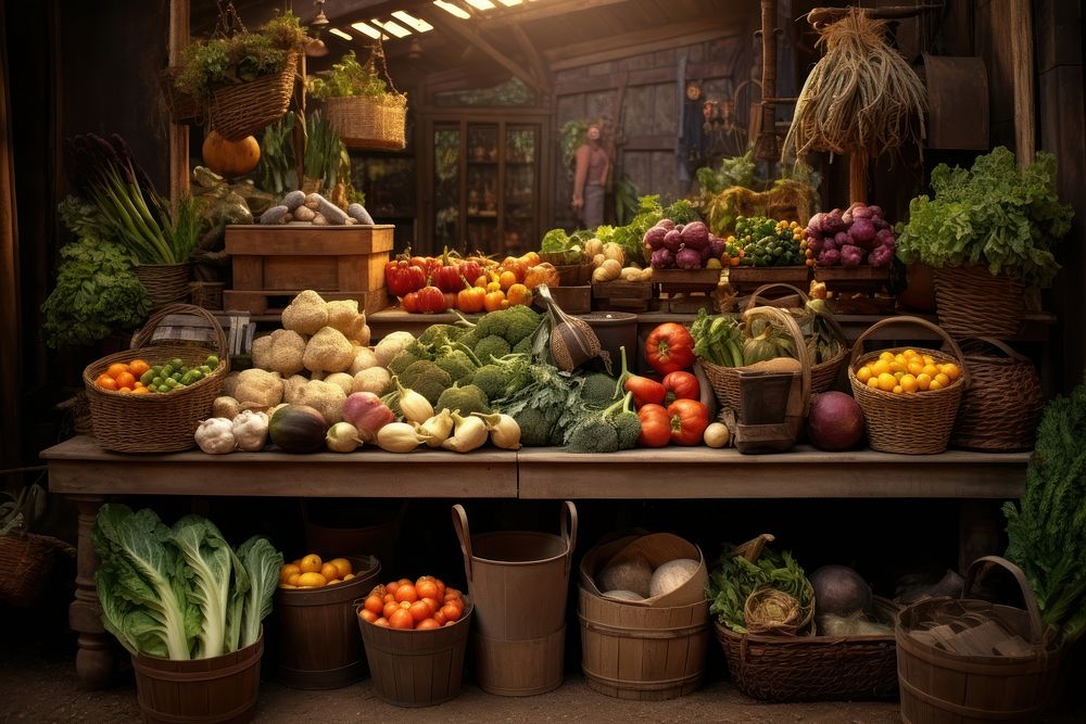 Vegetable stall market plant food. AI generated Image by rawpixel.