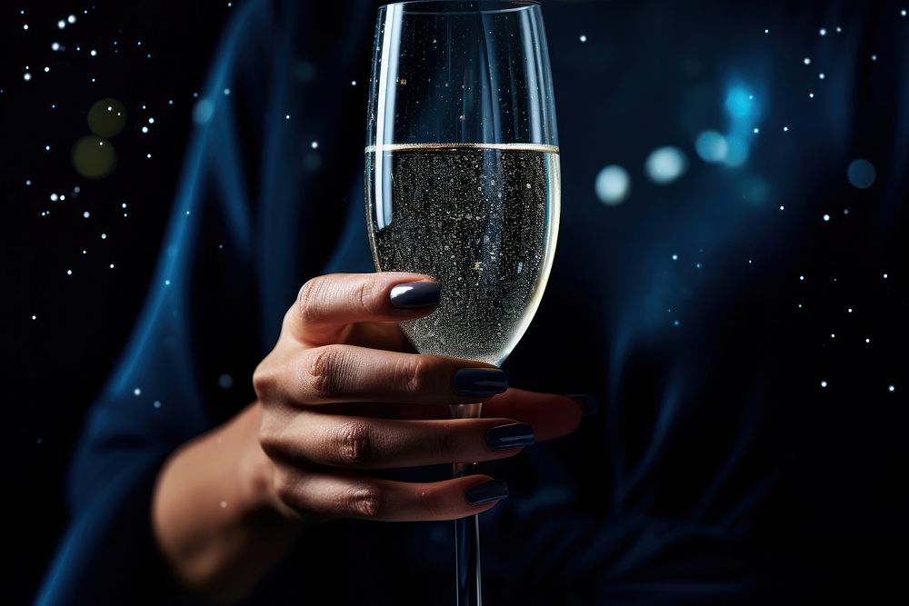 Glass champagne drink adult. AI generated Image by rawpixel.