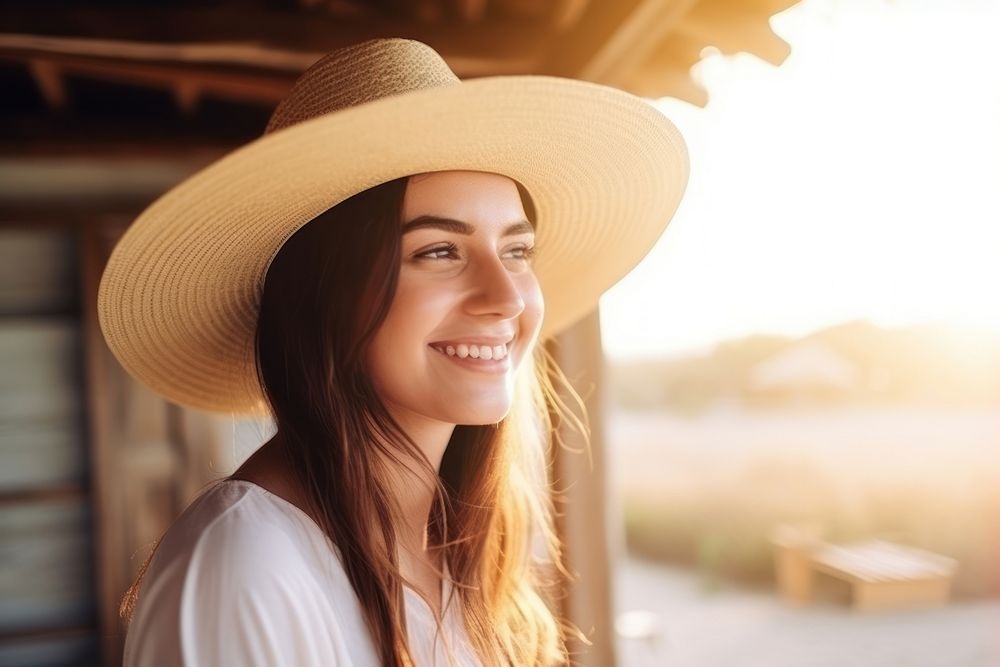 Young woman portrait smiling adult. AI generated Image by rawpixel.