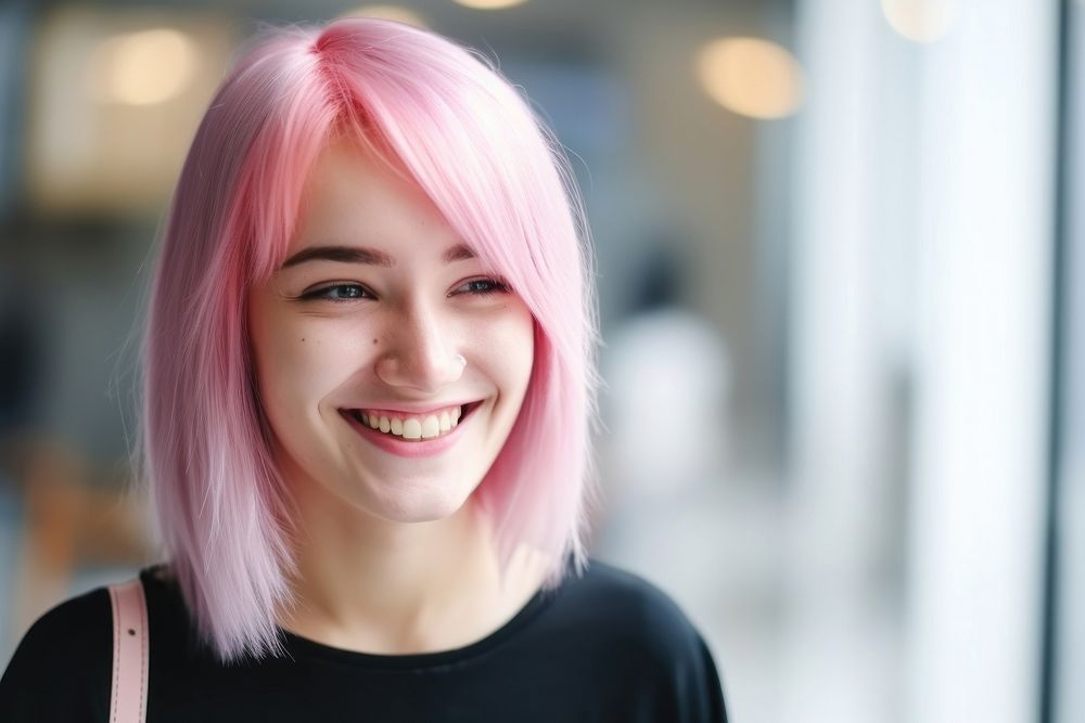 Young woman portrait smiling adult. AI generated Image by rawpixel.
