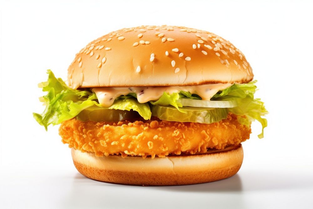 CRISPY CHEESY burger food fish. AI generated Image by rawpixel.
