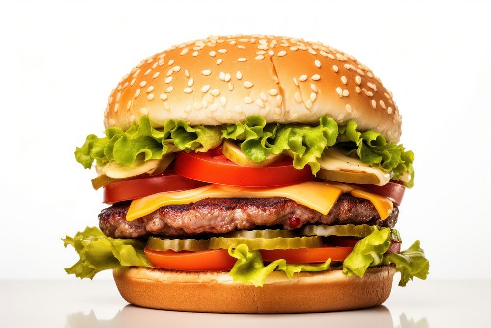 Burger food hamburger vegetable. 