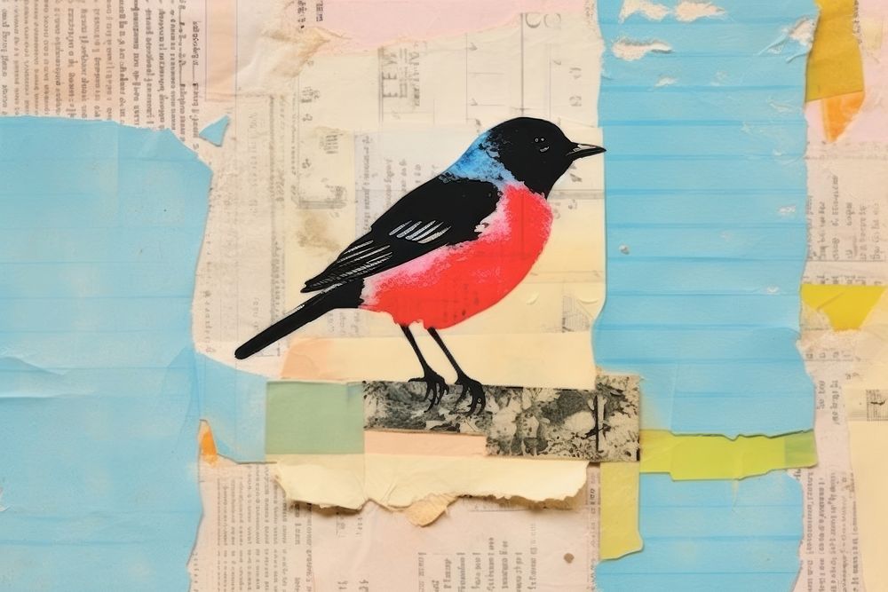 Bird art painting collage. AI generated Image by rawpixel.