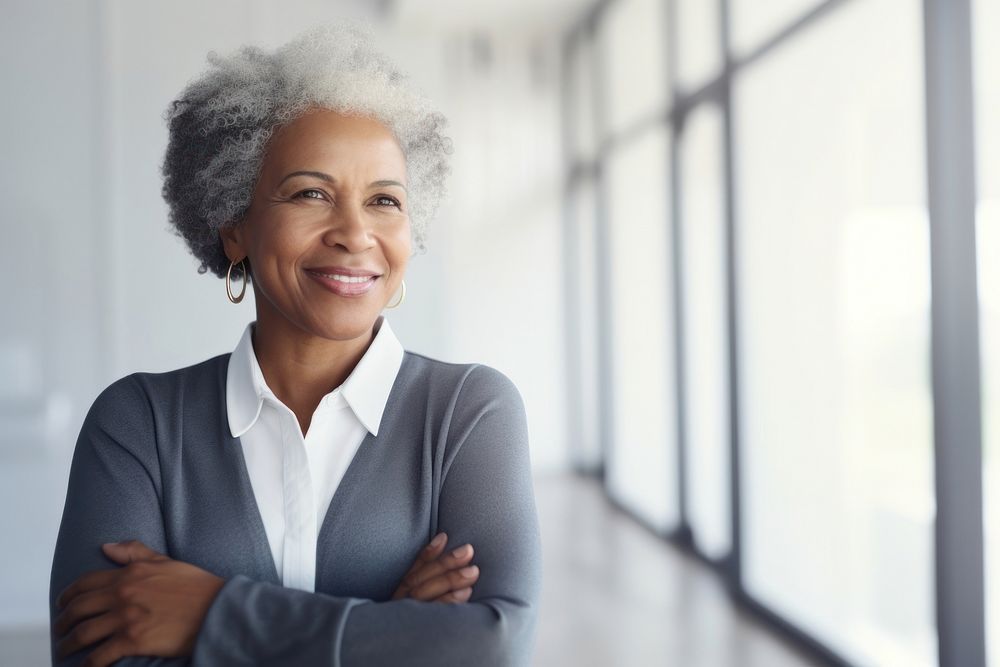 Mature black woman old latin portrait smiling adult. AI generated Image by rawpixel.