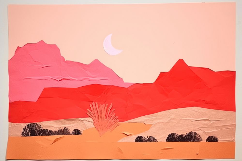 Fall landscape art painting desert. AI generated Image by rawpixel.