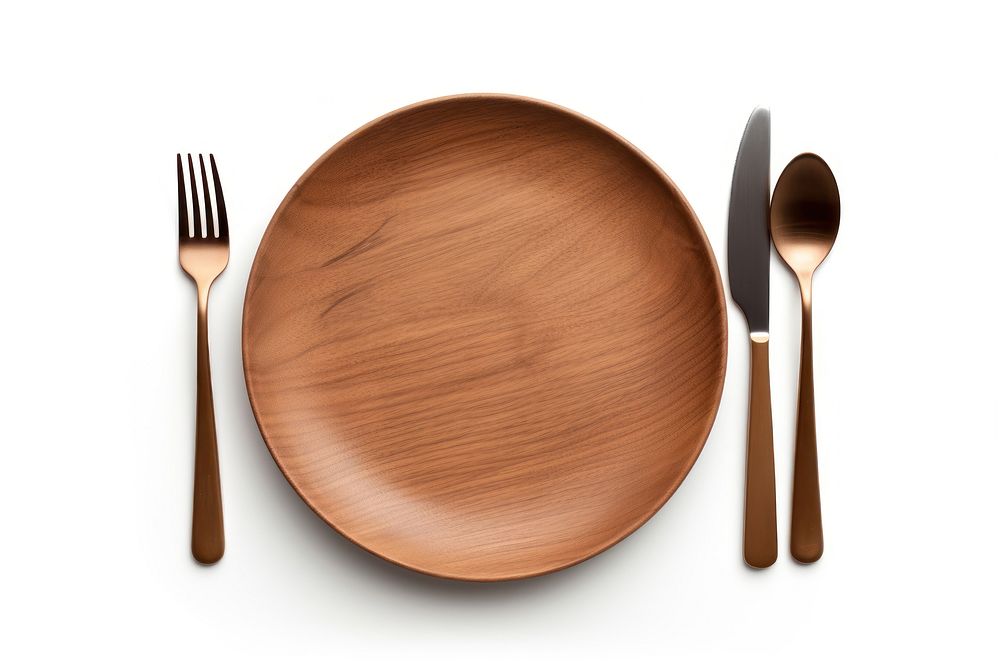 Spoon fork plate white background. AI generated Image by rawpixel.