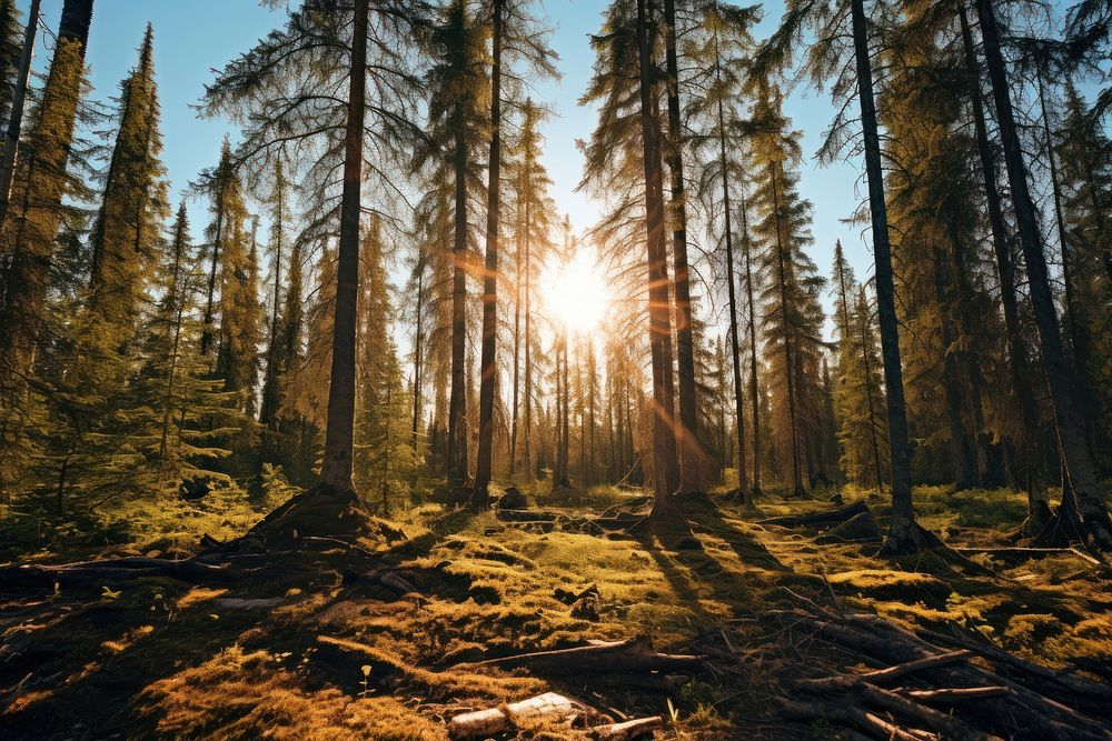 Forest tree sun wilderness. AI generated Image by rawpixel.