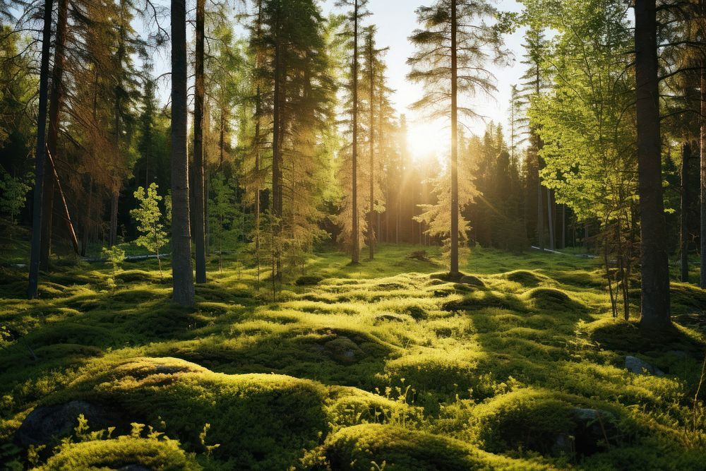 Forest tree sun vegetation. AI generated Image by rawpixel.