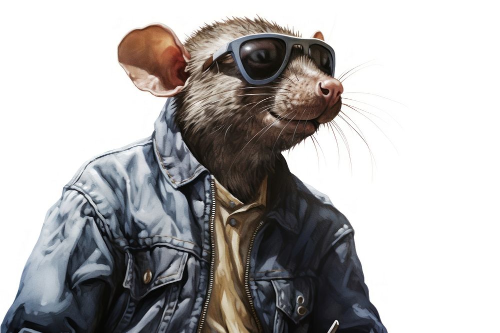 Rat glasses mammal animal. AI generated Image by rawpixel.