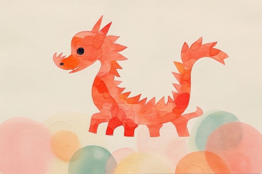 Chinese dragon art animal paper. AI generated Image by rawpixel.