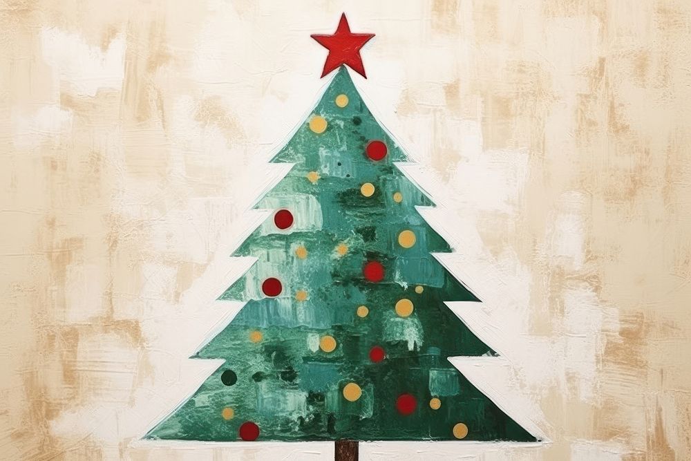 Christmas tree art representation celebration. AI generated Image by rawpixel.