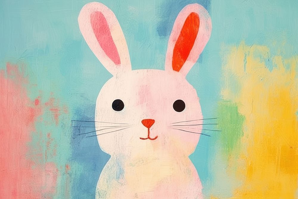 Easter bunny art painting animal. AI generated Image by rawpixel.