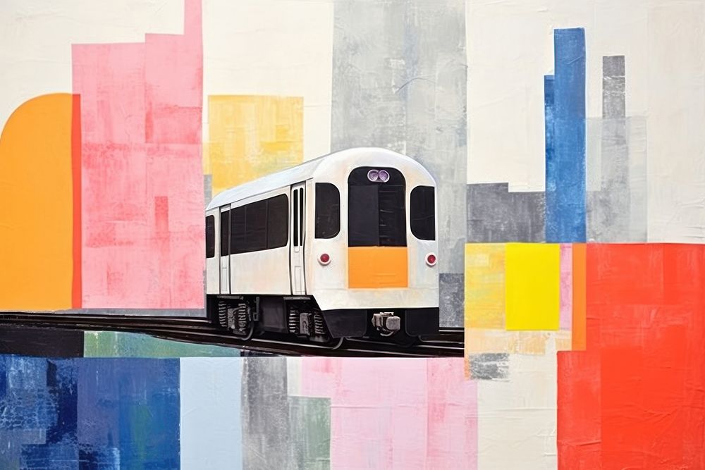 Train art painting vehicle. AI generated Image by rawpixel.