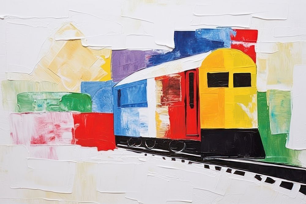 Train art abstract painting. AI generated Image by rawpixel.