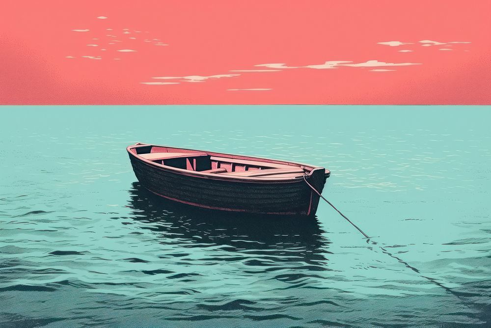 Boat watercraft outdoors horizon. AI generated Image by rawpixel.