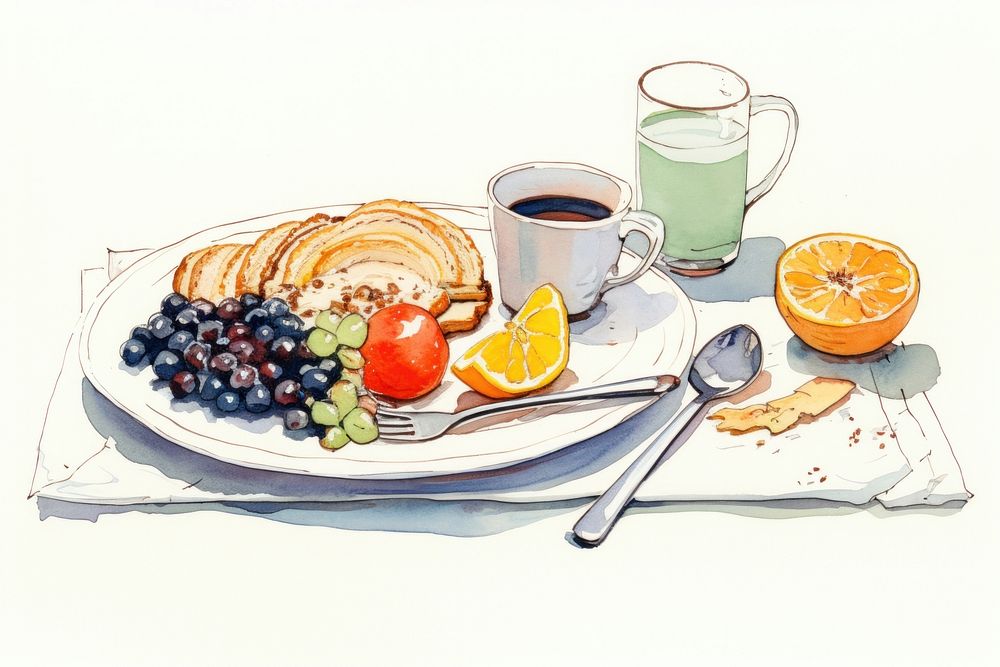 Breakfast brunch fruit plate. AI generated Image by rawpixel.