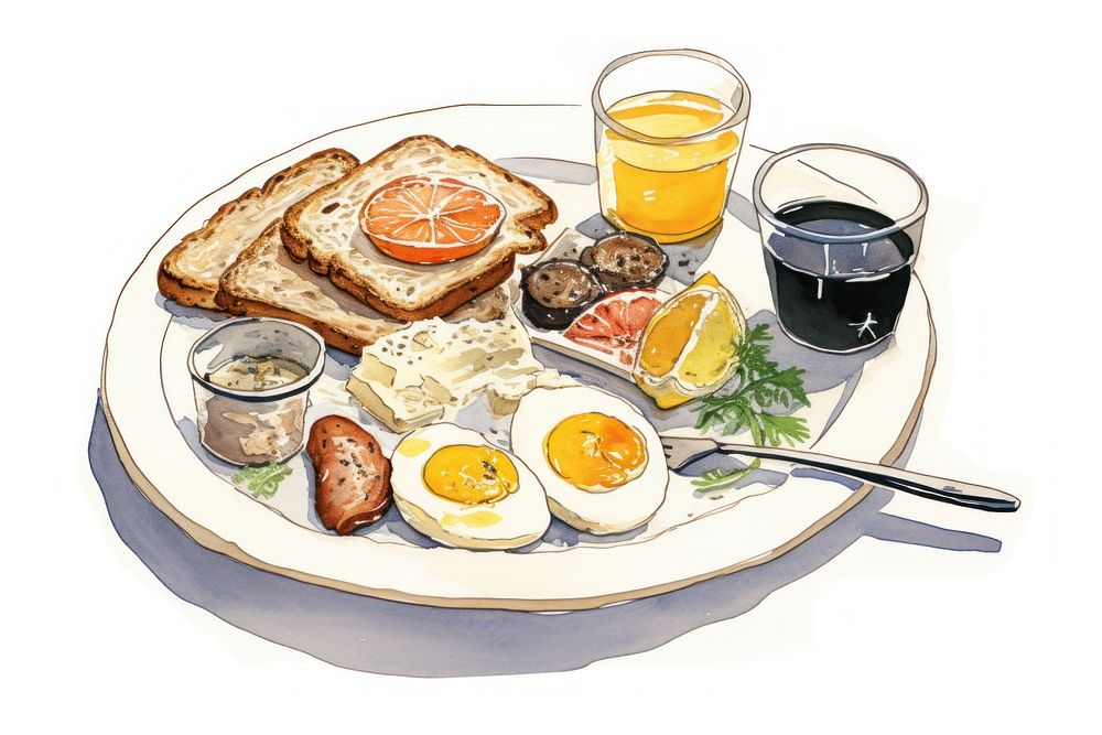 Breakfast brunch plate food. AI generated Image by rawpixel.