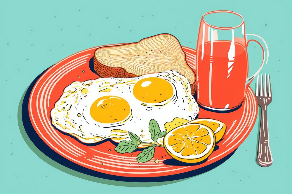 Breakfast meal food fork. AI generated Image by rawpixel.