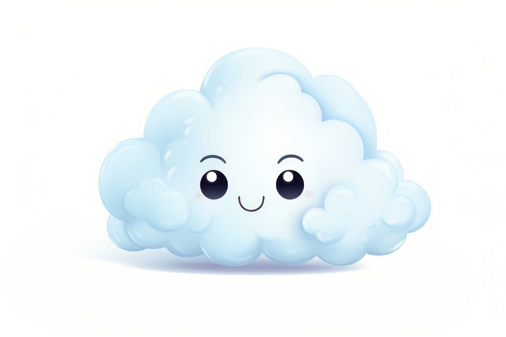 Cloudy cartoon white white background. AI generated Image by rawpixel.