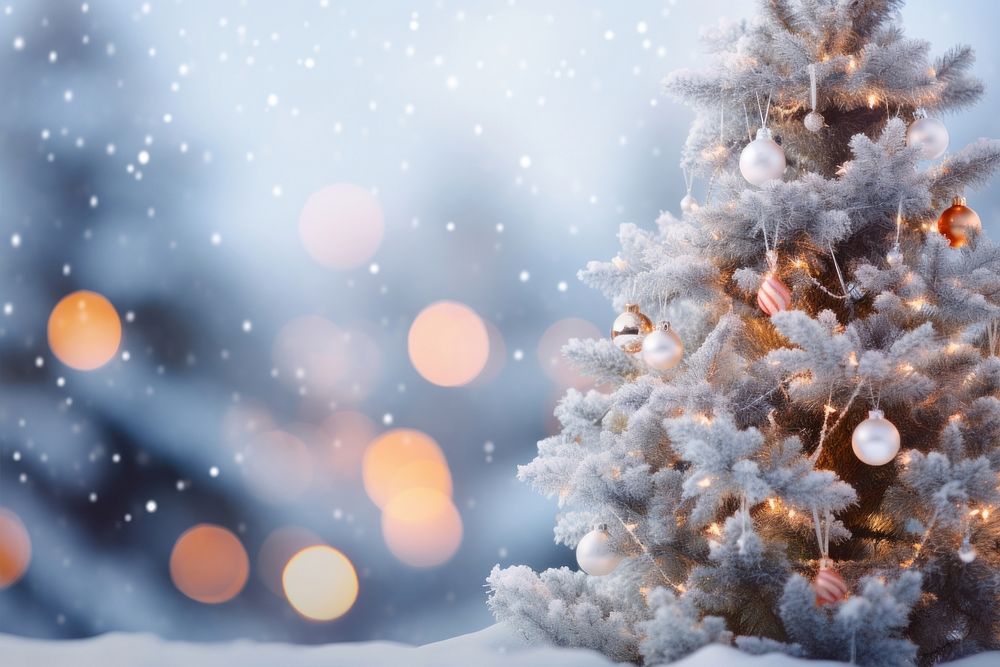 Christmas tree snow backgrounds. AI | Premium Photo - rawpixel