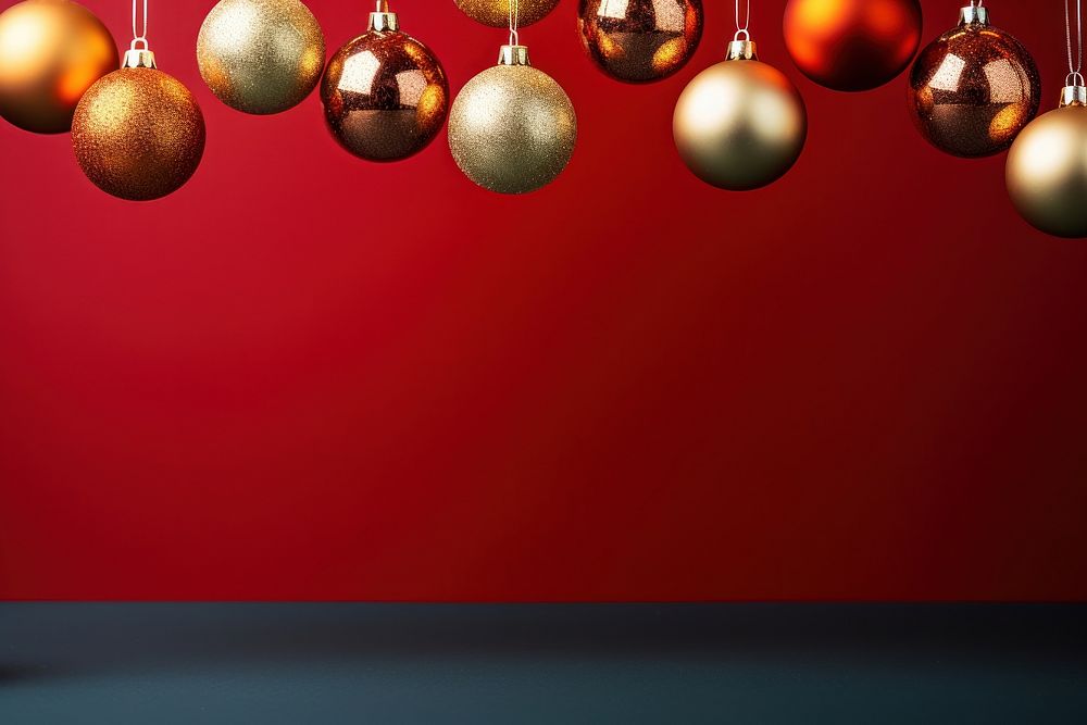 Christmas baubles lighting sphere red. AI generated Image by rawpixel.