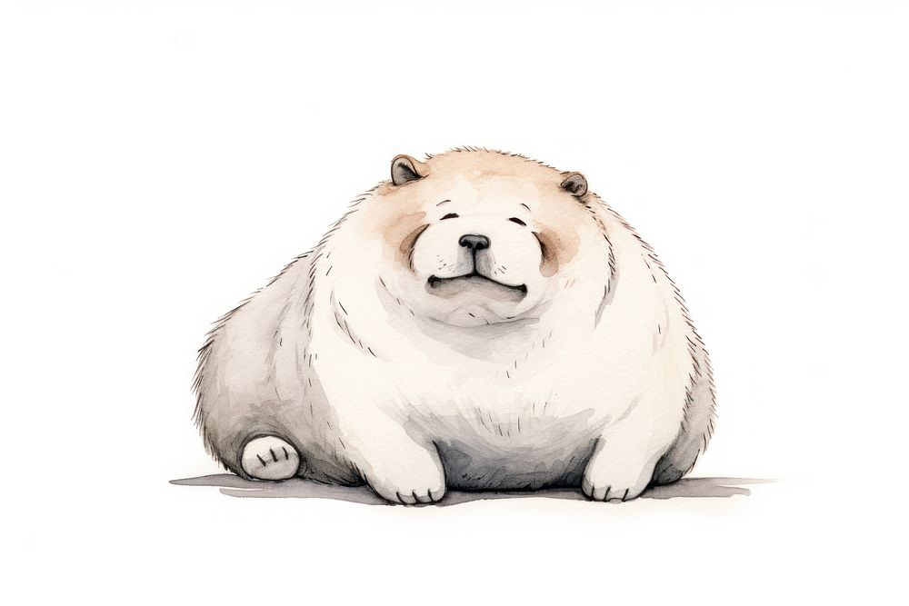 Chubby dog sketch drawing cartoon. AI generated Image by rawpixel.