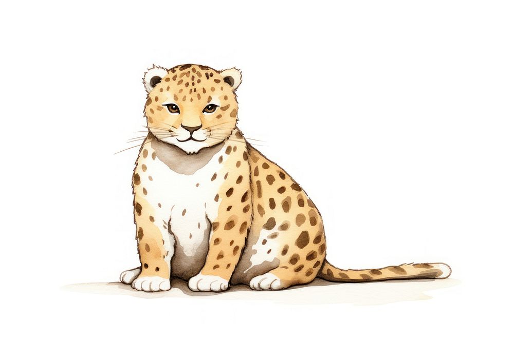 Chubby leopard wildlife cheetah cartoon. AI generated Image by rawpixel.