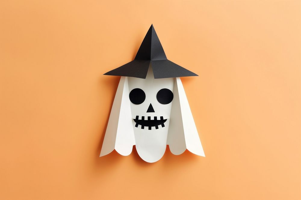 Halloween White anthropomorphic paper art representation. AI generated Image by rawpixel.