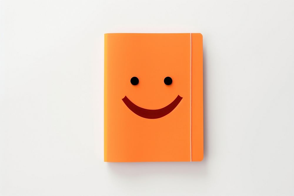 Happy notebook paper white background anthropomorphic. AI generated Image by rawpixel.