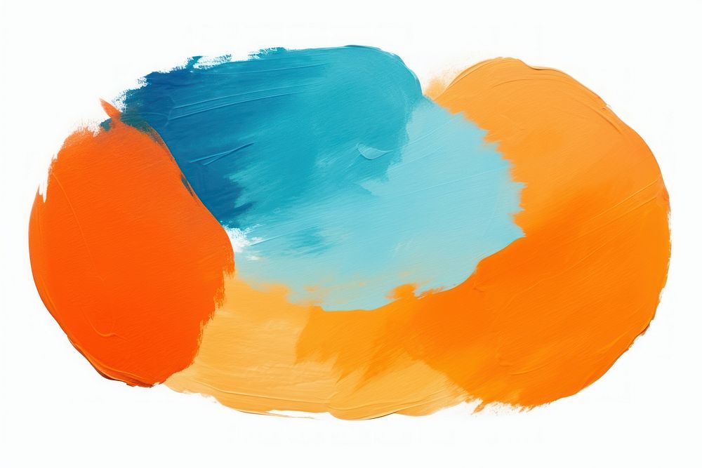 Oval orange blue backgrounds painting shape. AI generated Image by rawpixel.