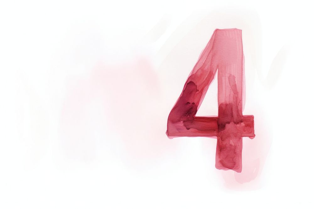 Number 4 text symbol white background. AI generated Image by rawpixel.