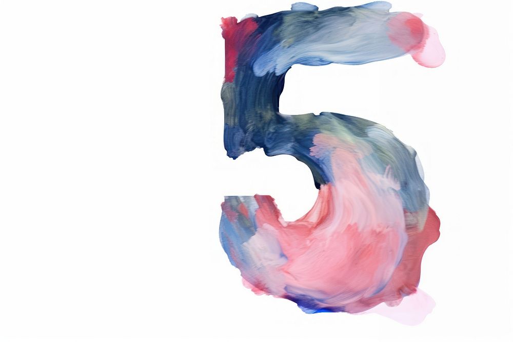 Number 5 drawing paint text. AI generated Image by rawpixel.