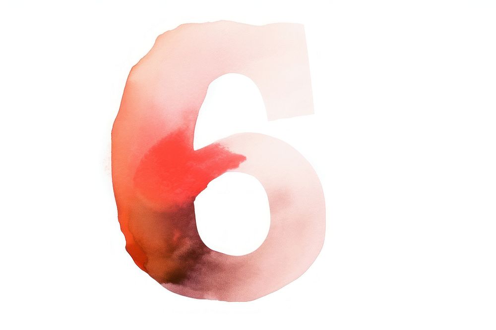 Number 6 text white background creativity. AI generated Image by rawpixel.