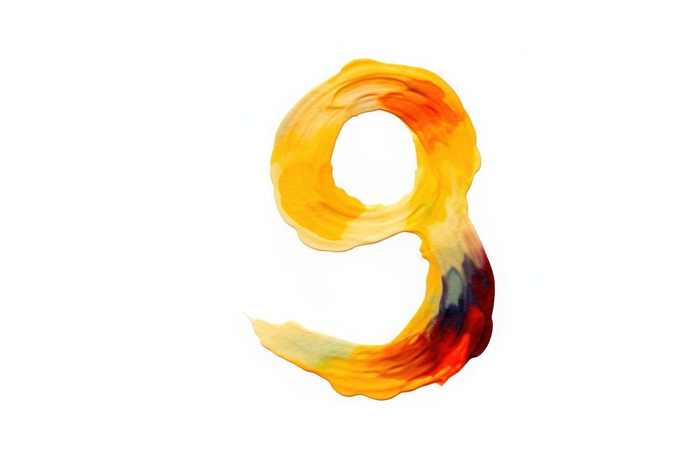 Number 9 text white background creativity. AI generated Image by rawpixel.
