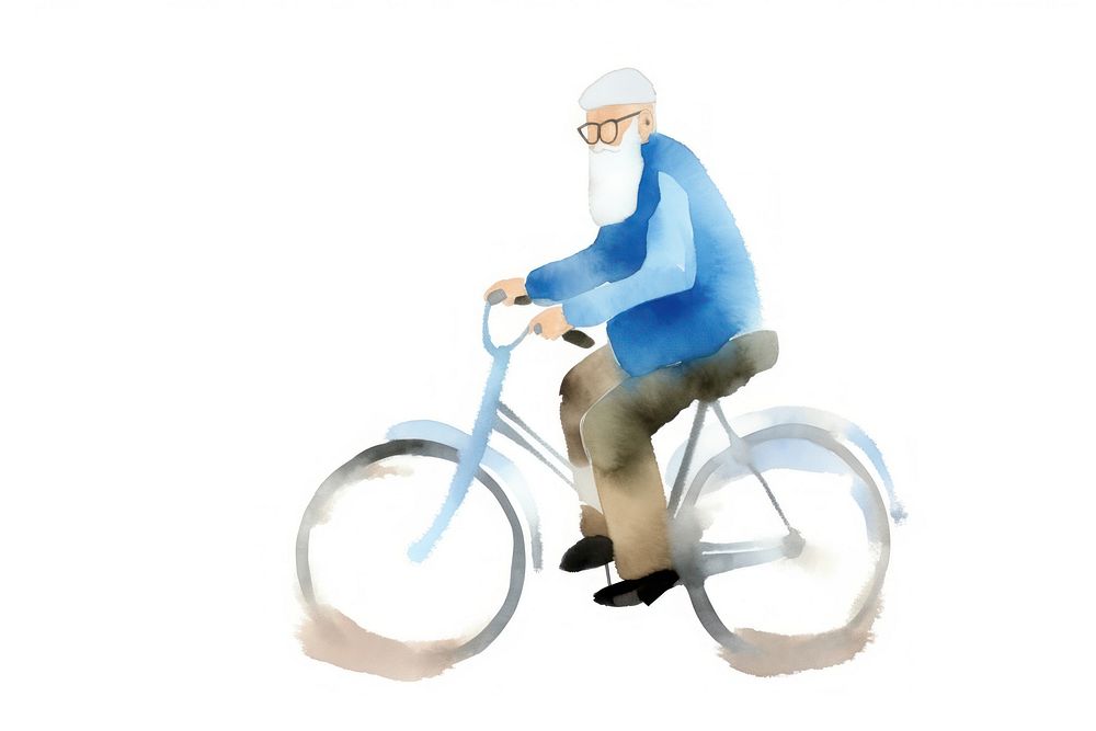 Old man leads a bicycle vehicle cycling sports. AI generated Image by rawpixel.