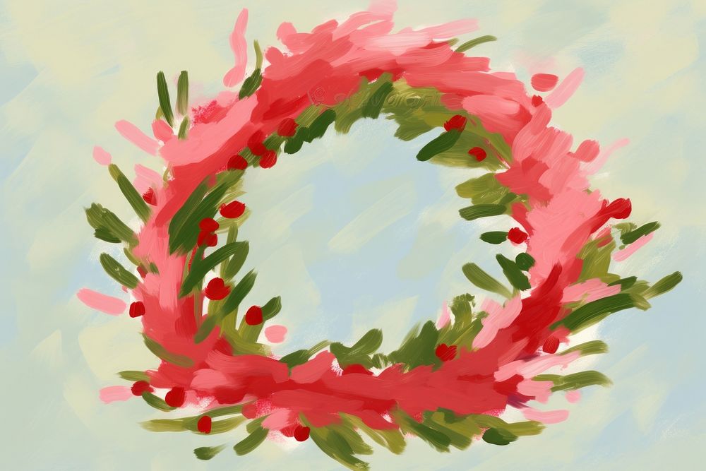 Christmas wreath christmas pattern art. AI generated Image by rawpixel.