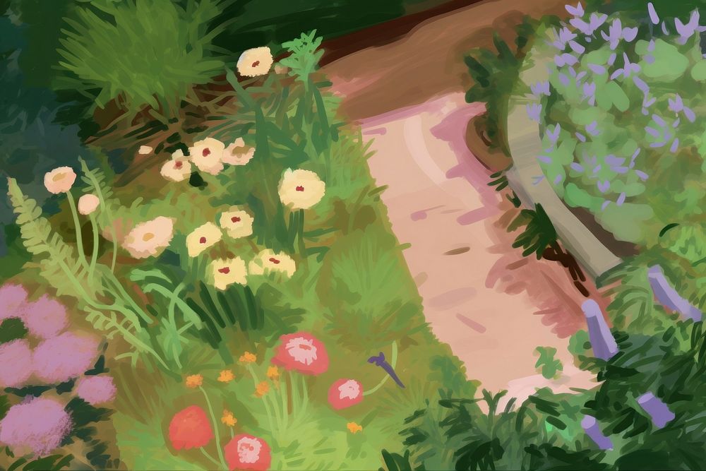 Garden outdoors painting flower. AI generated Image by rawpixel.