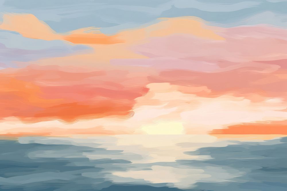 Sunset ocean backgrounds painting outdoors