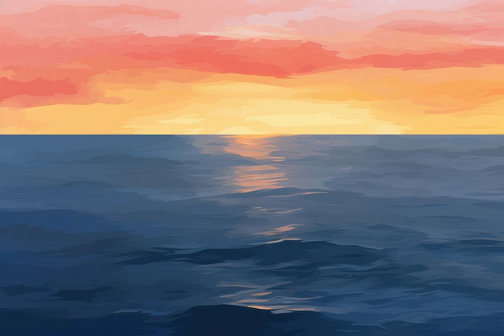 Sunset ocean backgrounds outdoors horizon. AI generated Image by rawpixel.