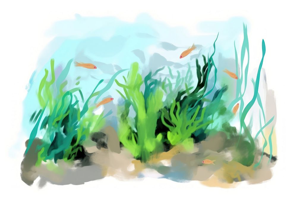 Aquarium outdoors drawing fish. AI generated Image by rawpixel.