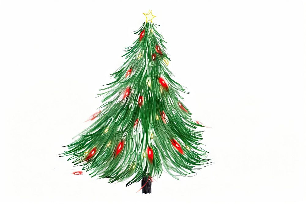 Christmas Tree With Decorations Such As Garlands christmas tree decoration. AI generated Image by rawpixel.