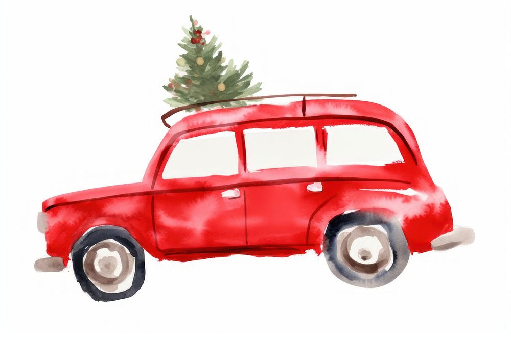 Christmas car vehicle plant tree. AI generated Image by rawpixel.