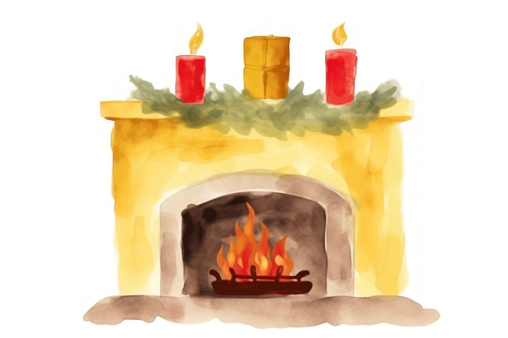 Christmas fireplace christmas hearth illuminated. AI generated Image by rawpixel.