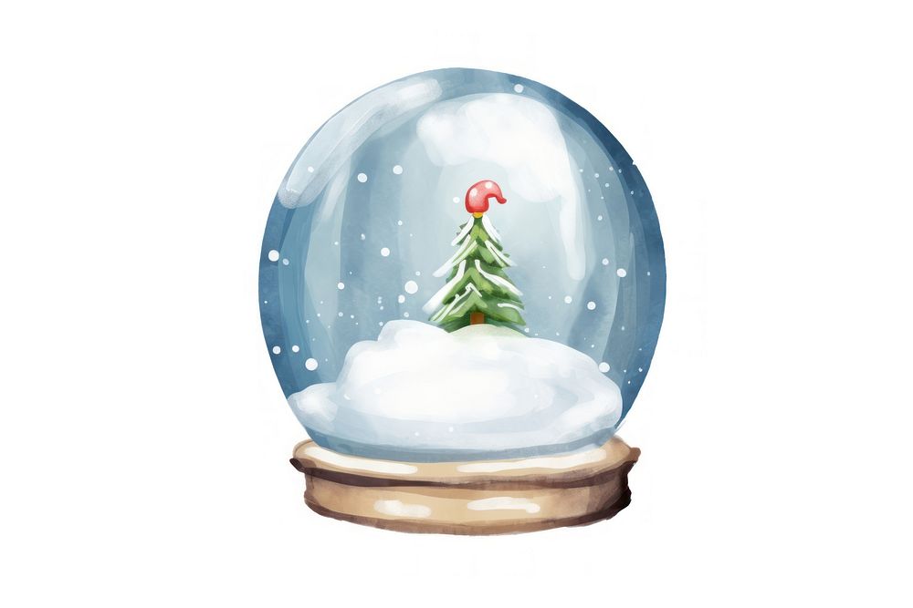 Christmas snowglobe white background celebration creativity. AI generated Image by rawpixel.