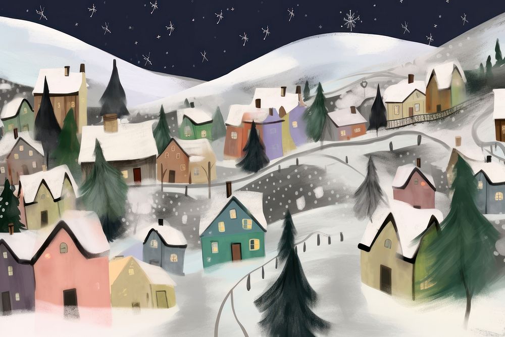 Christrmas village architecture building outdoors. AI generated Image by rawpixel.