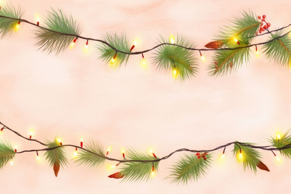 Decorative christmas border branch plant tree. AI generated Image by rawpixel.